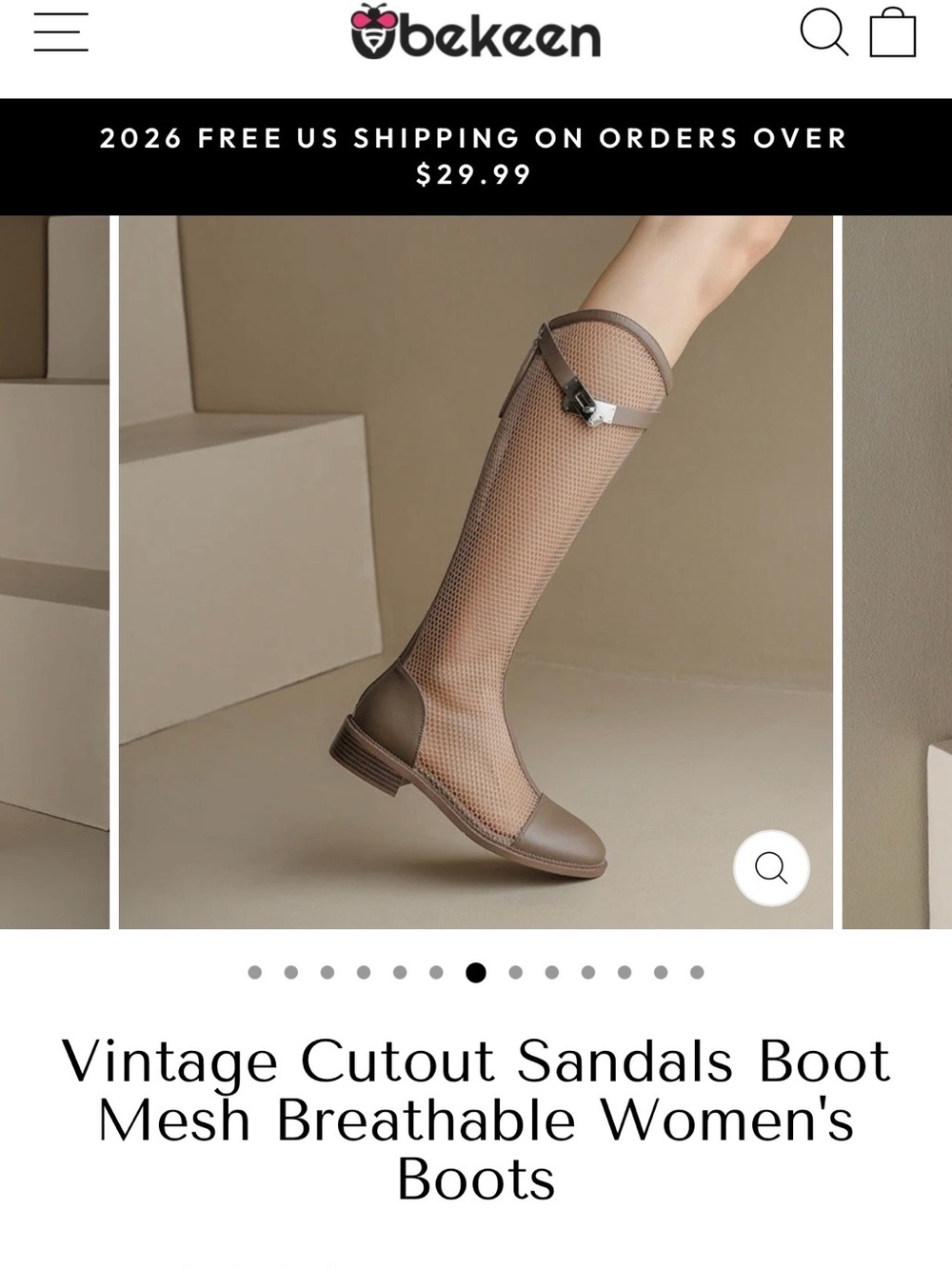 NEW! Taupe Mesh Mid-Calf Women's Boots with Heel - Picture 11 of 12
